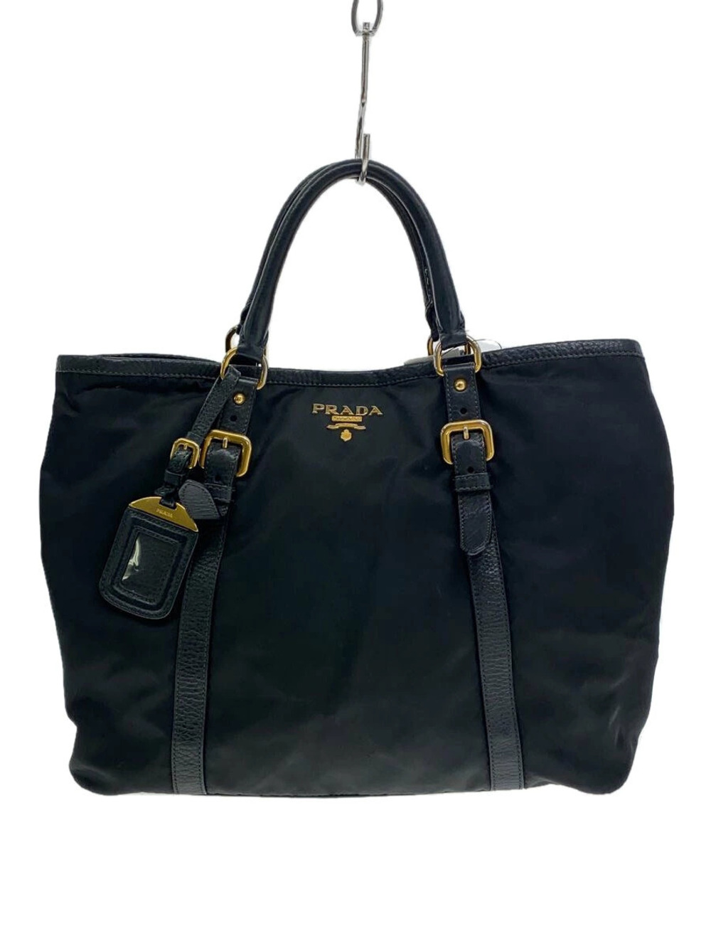 Prada black Tessuto tote bag leather